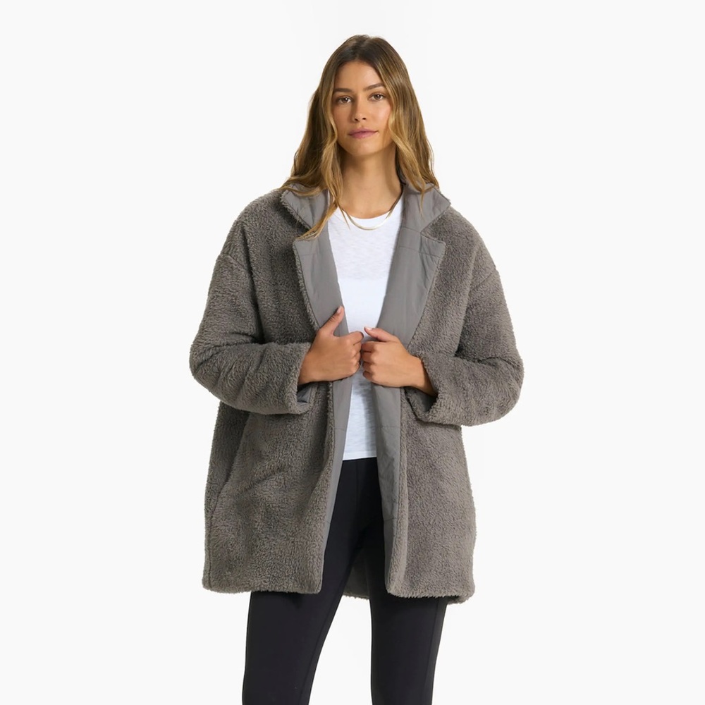 Vuori Gray Sherpa Relaxed Blazer Jacket